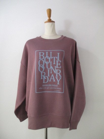 ֥ƥåǥʥ꡼ Boutique OrdinaryOrdinary Typography SweatshirtWINE