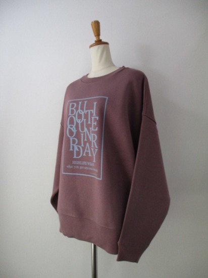 ֥ƥåǥʥ꡼ Boutique OrdinaryOrdinary Typography SweatshirtWINE