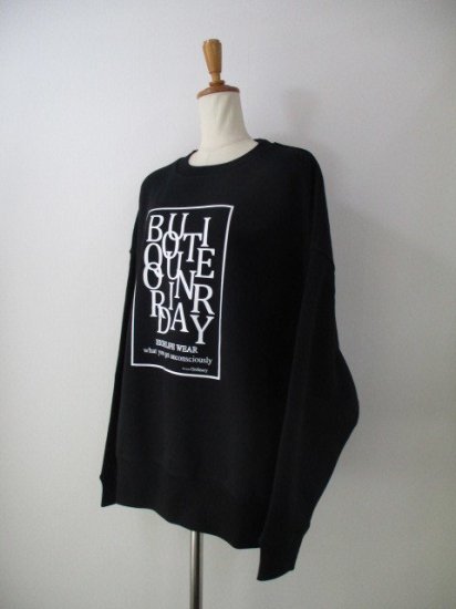 ֥ƥåǥʥ꡼ Boutique OrdinaryOrdinary Typography SweatshirtBLACK