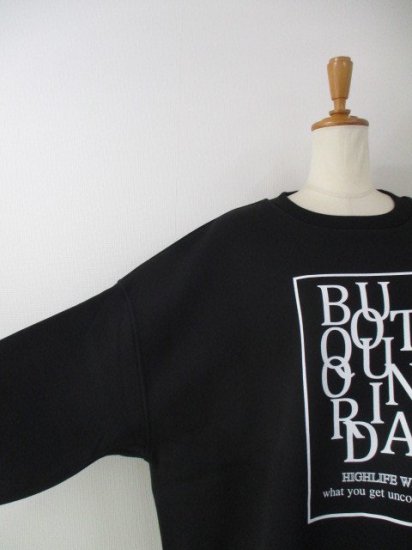 ֥ƥåǥʥ꡼ Boutique OrdinaryOrdinary Typography SweatshirtBLACK