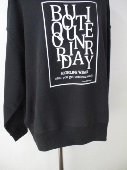 ֥ƥåǥʥ꡼ Boutique OrdinaryOrdinary Typography SweatshirtBLACK