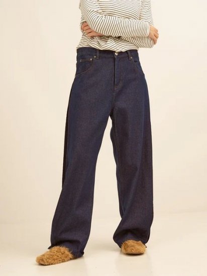 ǥ˥ ѥ ץ꡼ ǥ ȥ졼  ܥ塼  եå ̵YENNSIDE PLEATED DENIM PANTS INDIGO34