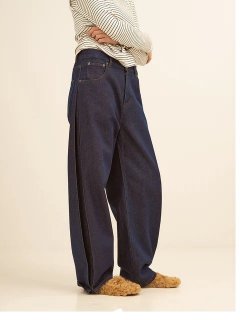 ǥ˥ ѥ ץ꡼ ǥ ȥ졼  ܥ塼  եå ̵YENNSIDE PLEATED DENIM PANTS INDIGO36