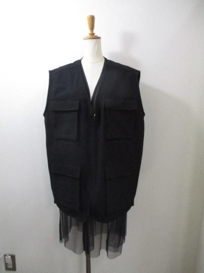 Boutique ordinary ֥ƥåǥʥ꡼ BO25-906V Tulle-Layered Fishing Vest BLACK 25ղ 쥤䡼 եå󥰥٥ ̵