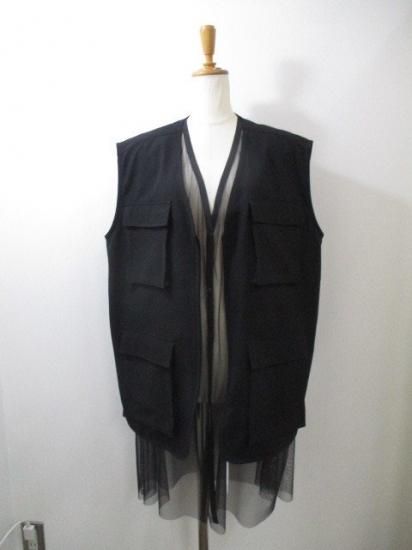 Boutique ordinary ֥ƥåǥʥ꡼ BO25-906V Tulle-Layered Fishing Vest BLACK 25ղ 쥤䡼 եå󥰥٥ ̵