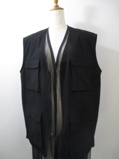 Boutique ordinary ֥ƥåǥʥ꡼ BO25-906V Tulle-Layered Fishing Vest BLACK 25ղ 쥤䡼 եå󥰥٥ ̵