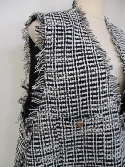 美品 CYAN TOKYO シアントーキョー　ツイードツイードベスト フリー CYAN TOKYO（シアン トーキョー） MIXツイード オープンベスト