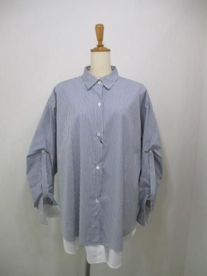 ラリアムー Lallia Mu レイヤードデザインシャツ ストライプ