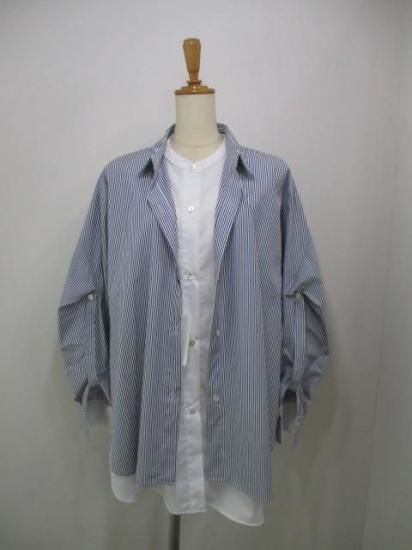 ラリアムー Lallia Mu レイヤードデザインシャツ ストライプ