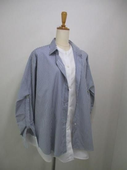 ラリアムー Lallia Mu レイヤードデザインシャツ ストライプ