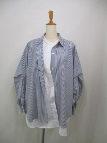 ラリアムー Lallia Mu レイヤードデザインシャツ ストライプ