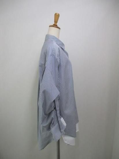 ラリアムー Lallia Mu レイヤードデザインシャツ ストライプ