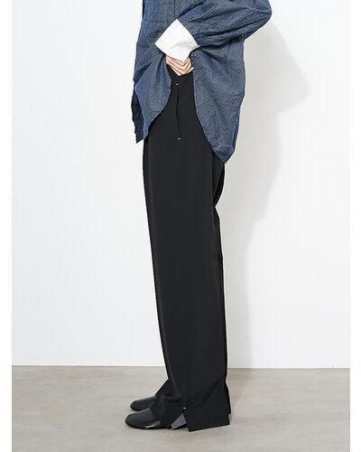 ̵ YENN  SIDE SLIT SLACKS Y253-31103 ǥ 25 ݥꥨƥ ȥ졼ȥѥġѥ å BLACK 36