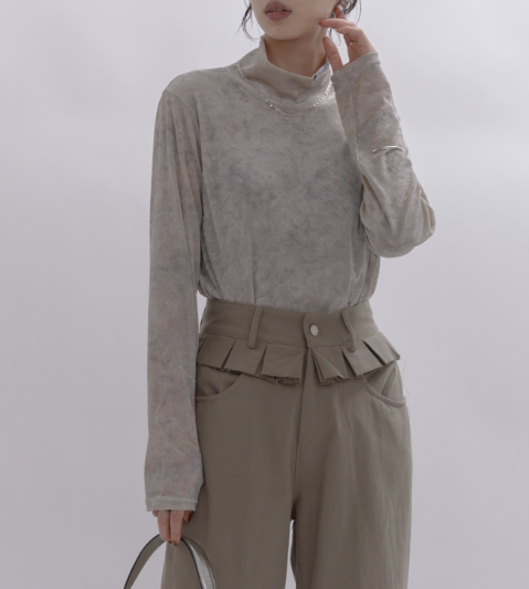 ̵ ߡ Eimee Law ˥奢󥹥٥ϥͥåȥåץ 84469L-2 ˥奢 ٥ ϥͥå ȥåץ Ʃ 餷 å ʡ GRAYBEIGE
