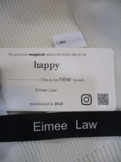 エイミーロウ Eimee Law ワッフル編みサイドロゴテープニット 84416L-2 アイボリー