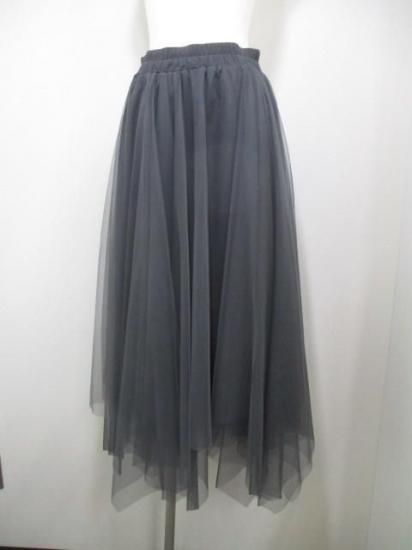送料無料 アヤン ayane イレギュラーヘムチュールスカート 875816 イレギュラーヘム チュールスカート スカート ウエストゴム シアー ファッション CHARCOAL 38