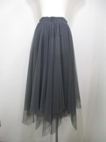 送料無料 アヤン ayane イレギュラーヘムチュールスカート 875816 イレギュラーヘム チュールスカート スカート ウエストゴム シアー ファッション CHARCOAL 38
