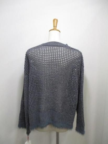 送料無料 Dignite collier ディニテコリエ ベロアメッシュニットプルオーバー KLT-80256350 レディース 25秋冬 フリンジ メッシュ カジュアル キレイめ CHARCOAL