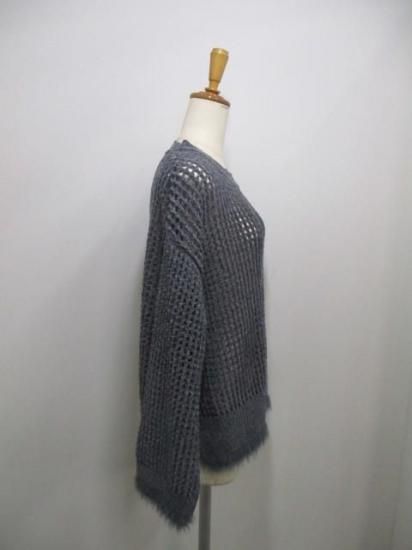 送料無料 Dignite collier ディニテコリエ ベロアメッシュニットプルオーバー KLT-80256350 レディース 25秋冬 フリンジ メッシュ カジュアル キレイめ CHARCOAL