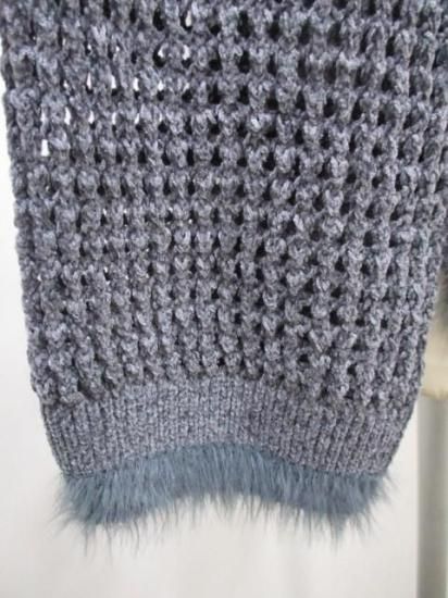 送料無料 Dignite collier ディニテコリエ ベロアメッシュニットプルオーバー KLT-80256350 レディース 25秋冬 フリンジ メッシュ カジュアル キレイめ CHARCOAL