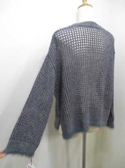 送料無料 Dignite collier ディニテコリエ ベロアメッシュニットプルオーバー KLT-80256350 レディース 25秋冬 フリンジ メッシュ カジュアル キレイめ CHARCOAL