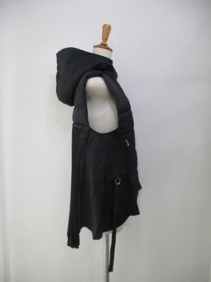 送料無料 ガレナ GALENA バックプリーツベスト レディース 秋冬 ダウンベスト 70042-3112 大人可愛い 軽量 羽織り ドロスト デザイン BLACK M 9号