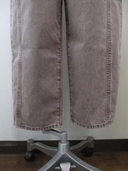 送料無料 ALMOND OIL アーモンドオイル Side stitch collar denim レディース デニムパンツ バレル型 25秋冬 252A1403 ブラウン L