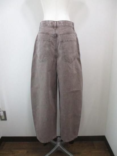 送料無料 ALMOND OIL アーモンドオイル Side stitch collar denim レディース デニムパンツ バレル型 25秋冬 252A1403 ブラウン L