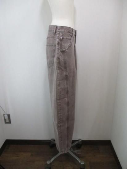 送料無料 ALMOND OIL アーモンドオイル Side stitch collar denim レディース デニムパンツ バレル型 25秋冬 252A1403 ブラウン L