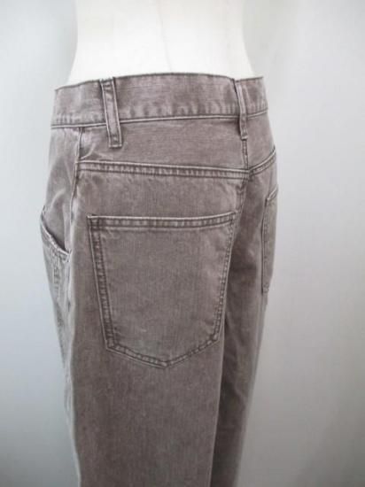 送料無料 ALMOND OIL アーモンドオイル Side stitch collar denim レディース デニムパンツ バレル型 25秋冬 252A1403 ブラウン L