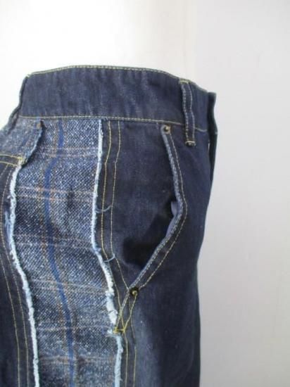 プライア Praia サイドフリンジ使いワイドパンツ LEI-2428B ワイドパンツ サイドフリンジ デニム 秋冬 カジュアル キレイめ 脚長効果 ウエストゴム INDIGO 25