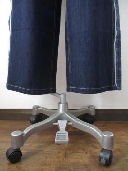 プライア Praia サイドフリンジ使いワイドパンツ LEI-2428B ワイドパンツ サイドフリンジ デニム 秋冬 カジュアル キレイめ 脚長効果 ウエストゴム INDIGO 25