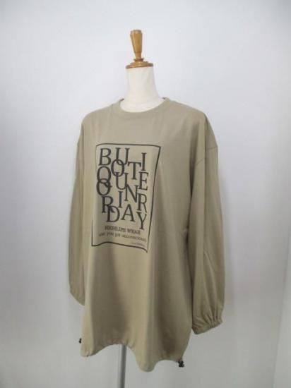 送料無料 ブティックオーディナリー Boutique Ordinary Random Typo Pouch LST-shirt BO25-308T ロンT カジュアル リメイク風 ロゴ KHAKI