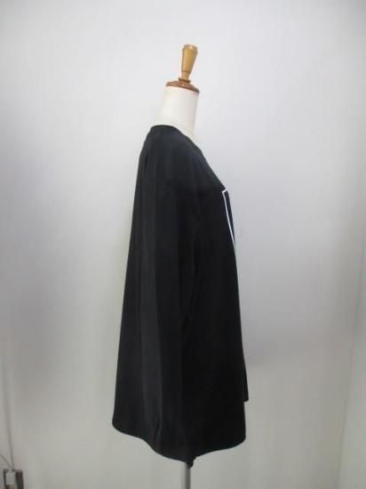 送料無料 ブティックオーディナリー Boutique Ordinary Random Typo Pouch LST-shirt BO25-308T ロンT カジュアル リメイク風 ロゴ BLACK