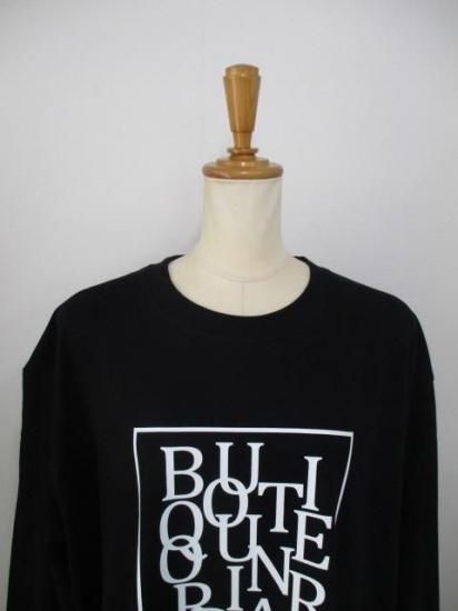 送料無料 ブティックオーディナリー Boutique Ordinary Random Typo Pouch LST-shirt BO25-308T ロンT カジュアル リメイク風 ロゴ BLACK