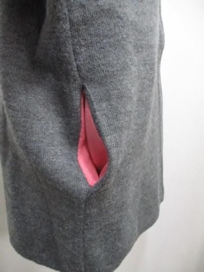 送料無料 ユイティーム 二 huitieme nid ダブルフェイスニットコート 733878 レディース 25秋冬 ノーカラー 羽織り カーディガン風 アウター CHARCOALGRAYPINK