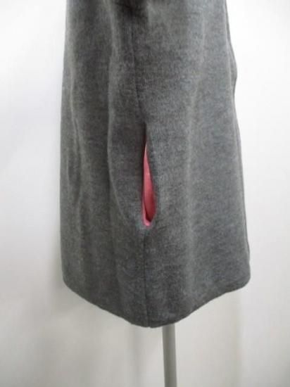 送料無料 ユイティーム 二 huitieme nid ダブルフェイスニットコート 733878 レディース 25秋冬 ノーカラー 羽織り カーディガン風 アウター CHARCOALGRAYPINK