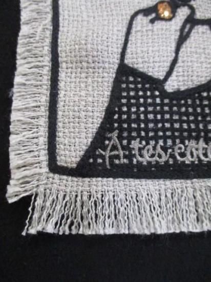 マリードール MARIED'OR 刺繍貼り付け 起毛ストレッチ 身巾ワイドクルー 19538-ブラック