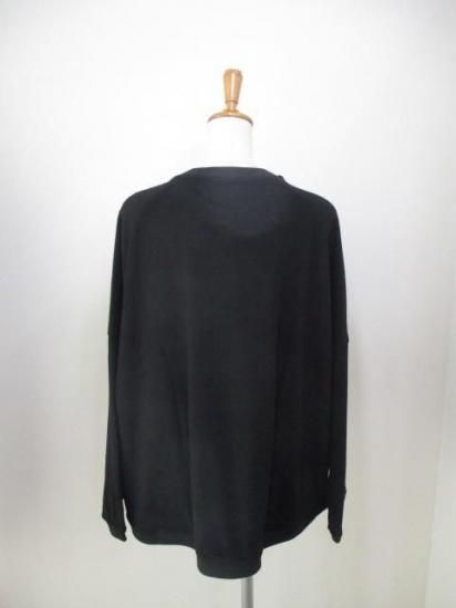 マリードール MARIED'OR 刺繍貼り付け 起毛ストレッチ 身巾ワイドクルー 19538-ブラック