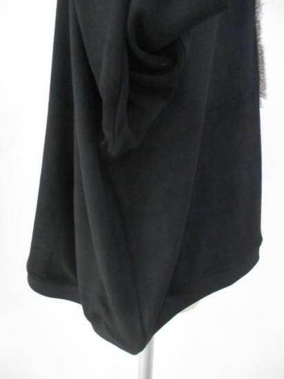 マリードール MARIED'OR 刺繍貼り付け 起毛ストレッチ 身巾ワイドクルー 19538-ブラック