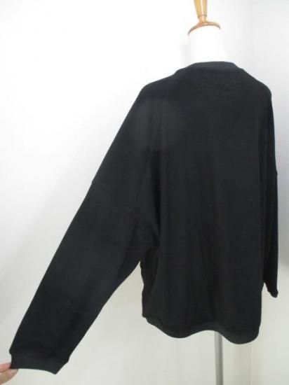 マリードール MARIED'OR 刺繍貼り付け 起毛ストレッチ 身巾ワイドクルー 19538-ブラック