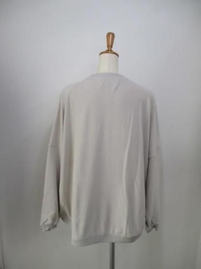 マリードール MARIED'OR 刺繍貼り付け 起毛ストレッチ 身巾ワイドクルー 19538-グレージュ