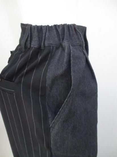 プライア Praia バックストライプセミカーブデニム LEI-2570-ブラック