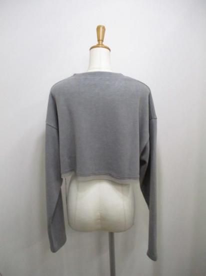 送料無料 アーモンドオイル ALMOND OIL Powdery warm cropped length pullover 252A3313 日本製 クロップト丈 GRAY 秋冬新作