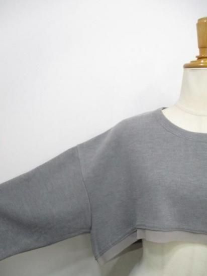 送料無料 アーモンドオイル ALMOND OIL Powdery warm cropped length pullover 252A3313 日本製 クロップト丈 GRAY 秋冬新作