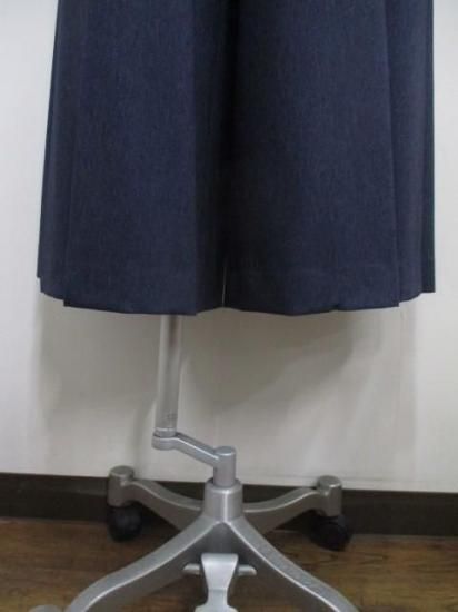 送料無料 アーモンドオイル ALMOND OIL Fake denim HAKAMA wide pant 252A1407 日本製 フェイクデニム 袴風ワイドパンツ ボトムス NAVY Mサイズ