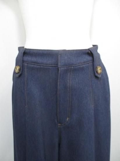 送料無料 アーモンドオイル ALMOND OIL Fake denim HAKAMA wide pant 252A1407 日本製 フェイクデニム 袴風ワイドパンツ ボトムス NAVY Mサイズ