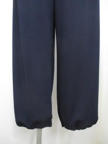 ディニテコリエ Dignite collier 裏フリース ラインワイドパンツ MEI-80256343- ネイビー