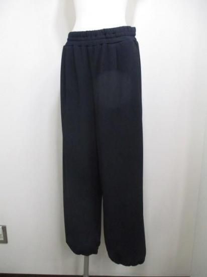 ディニテコリエ Dignite collier 裏フリース ラインワイドパンツ MEI-80256343- ネイビー