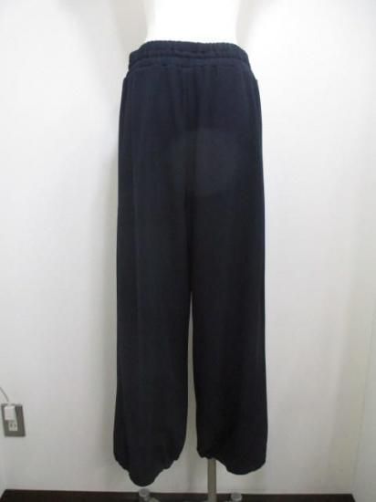 ディニテコリエ Dignite collier 裏フリース ラインワイドパンツ MEI-80256343- ネイビー